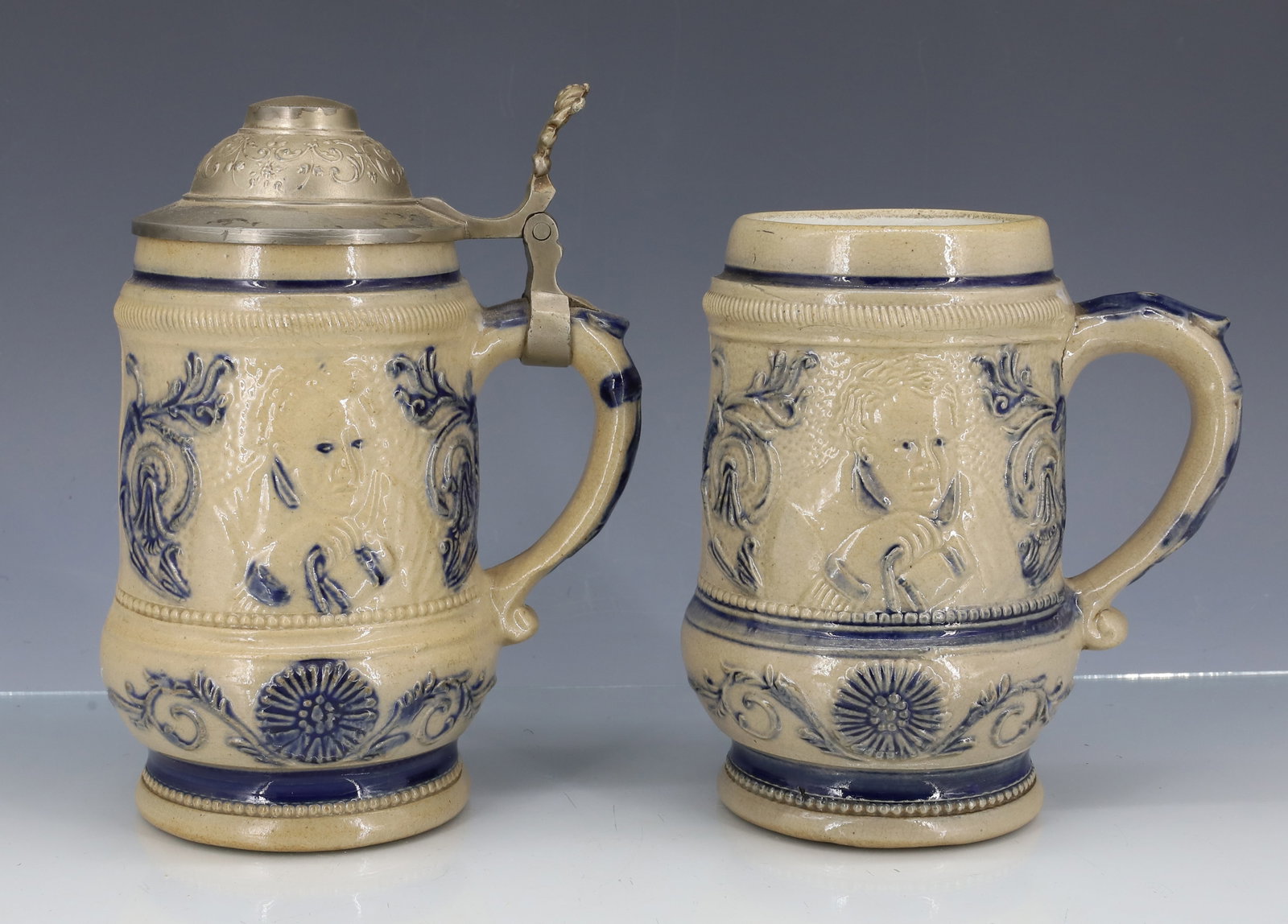 (2) WHITE'S UTICA STONEWARE STEINS, MUGS (1 of 7)