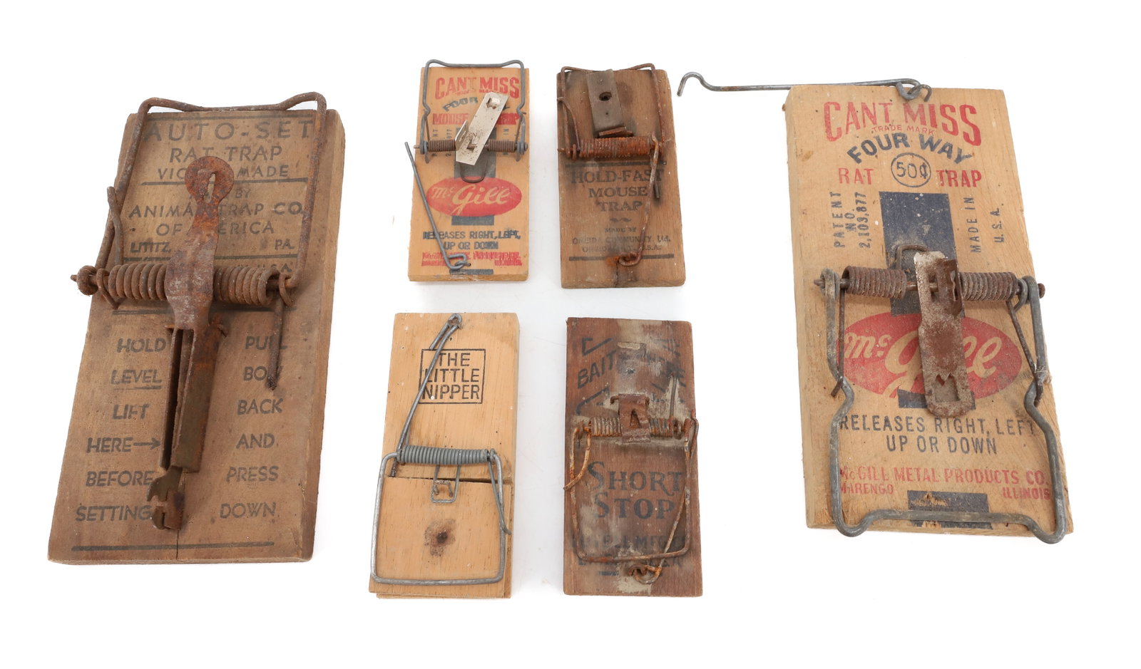 LOT OF (6) WOODEN MOUSE TRAPS (1 of 6)