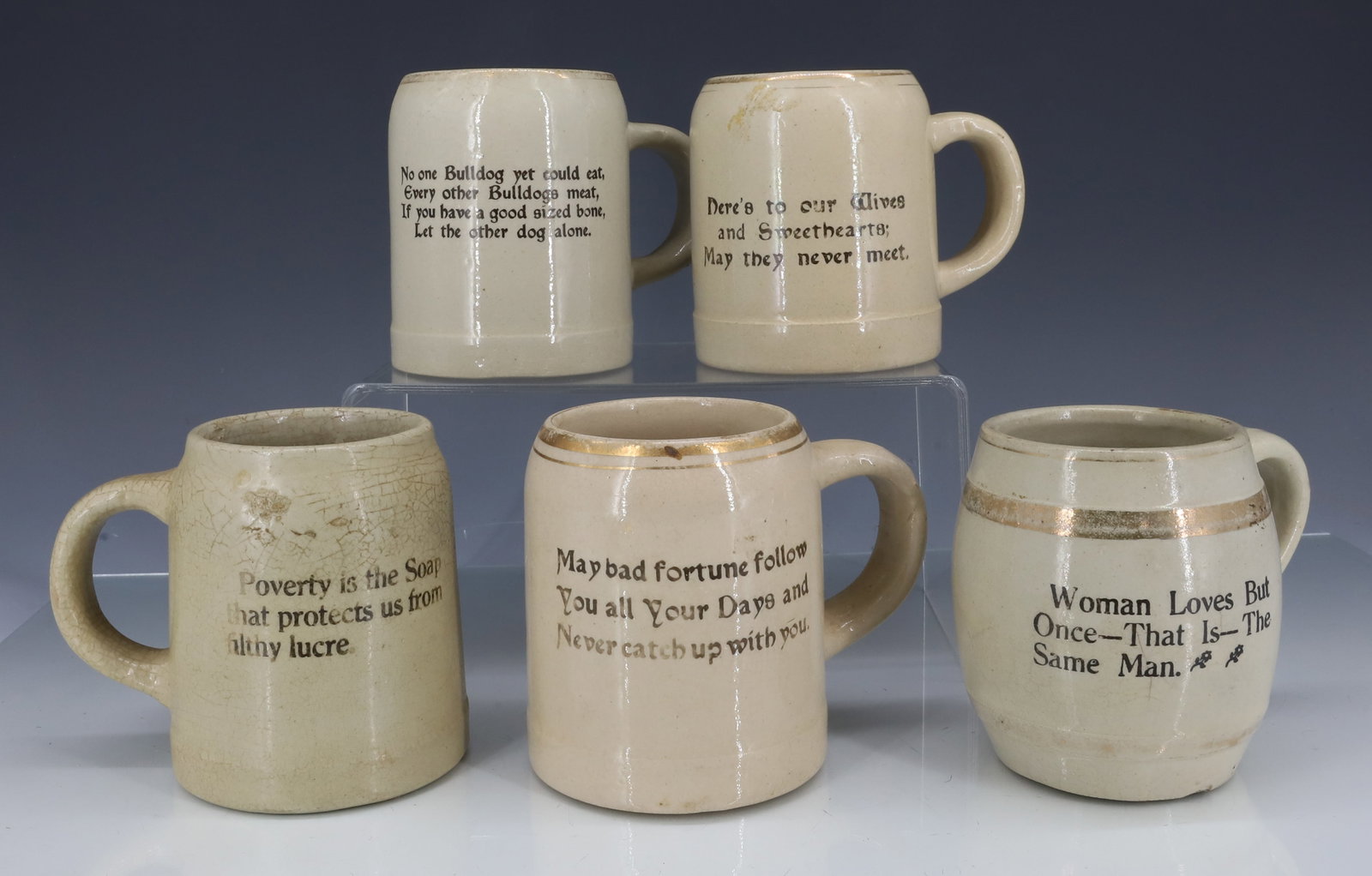 (5) STONEWARE MOTTO MUGS (1 of 7)