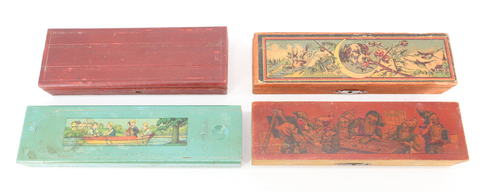 (4) ANTIQUE WOODEN PENCIL BOXES (1 of 8)