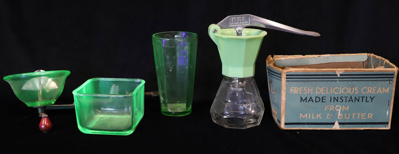 LOT OF GREEN URANIUM GLASS (1 of 6)
