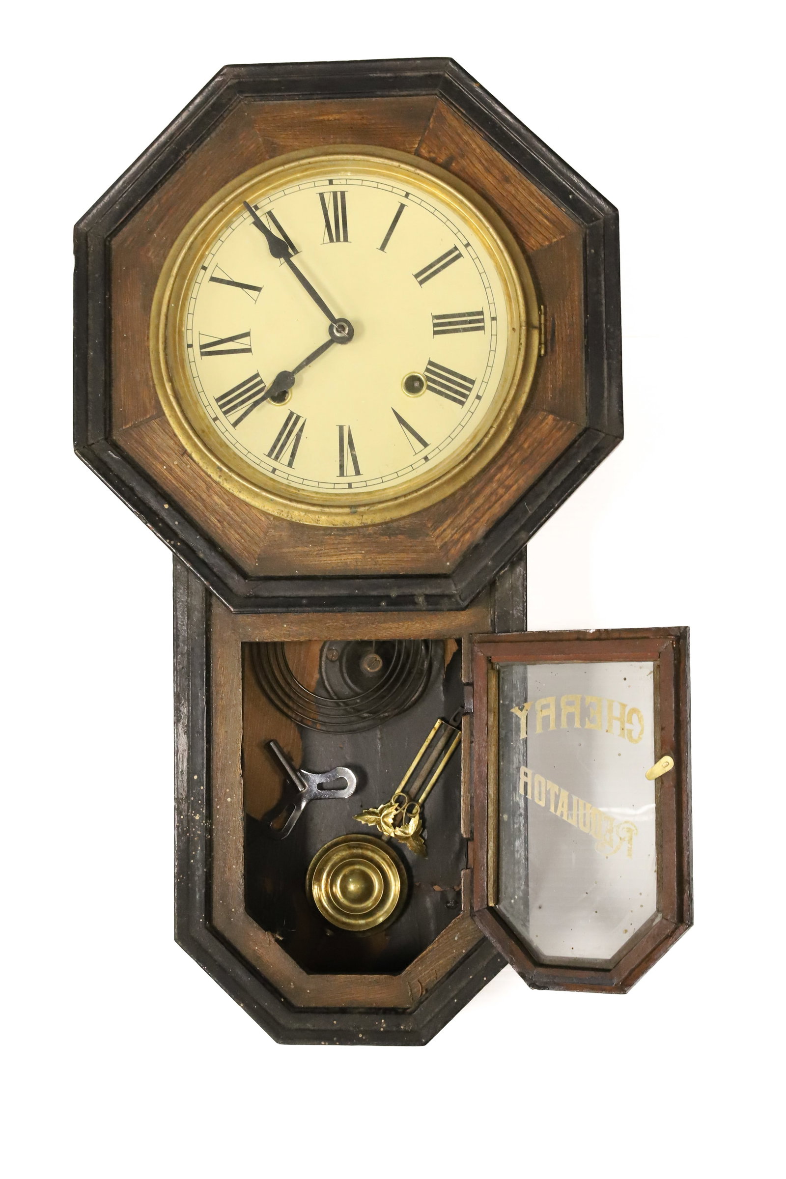 ANTIQUE REGULATOR WALL CLOCK - 2