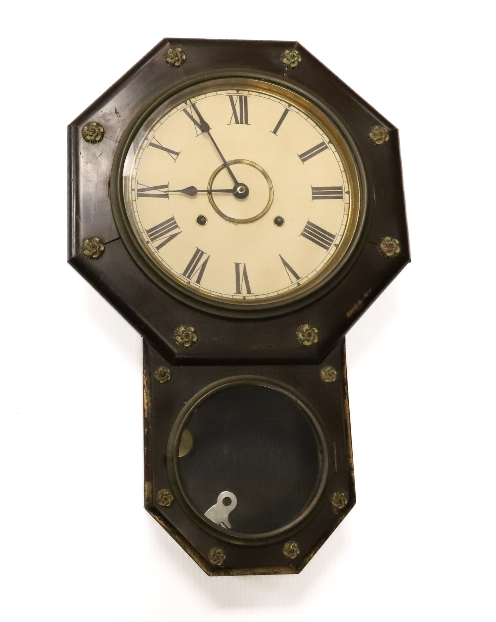 ANTIQUE EIGHT-DAY WALL CLOCK (1 of 6)