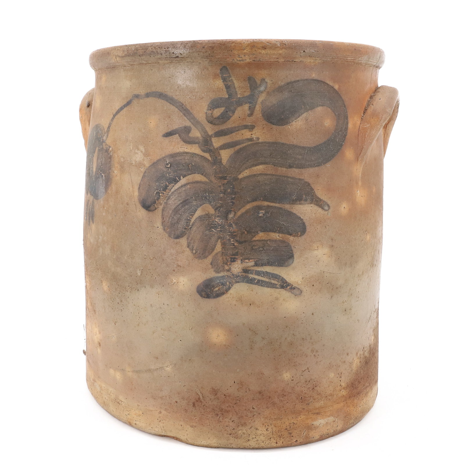 FOUR-GALLON BLUE DECORATED CROCK (1 of 6)