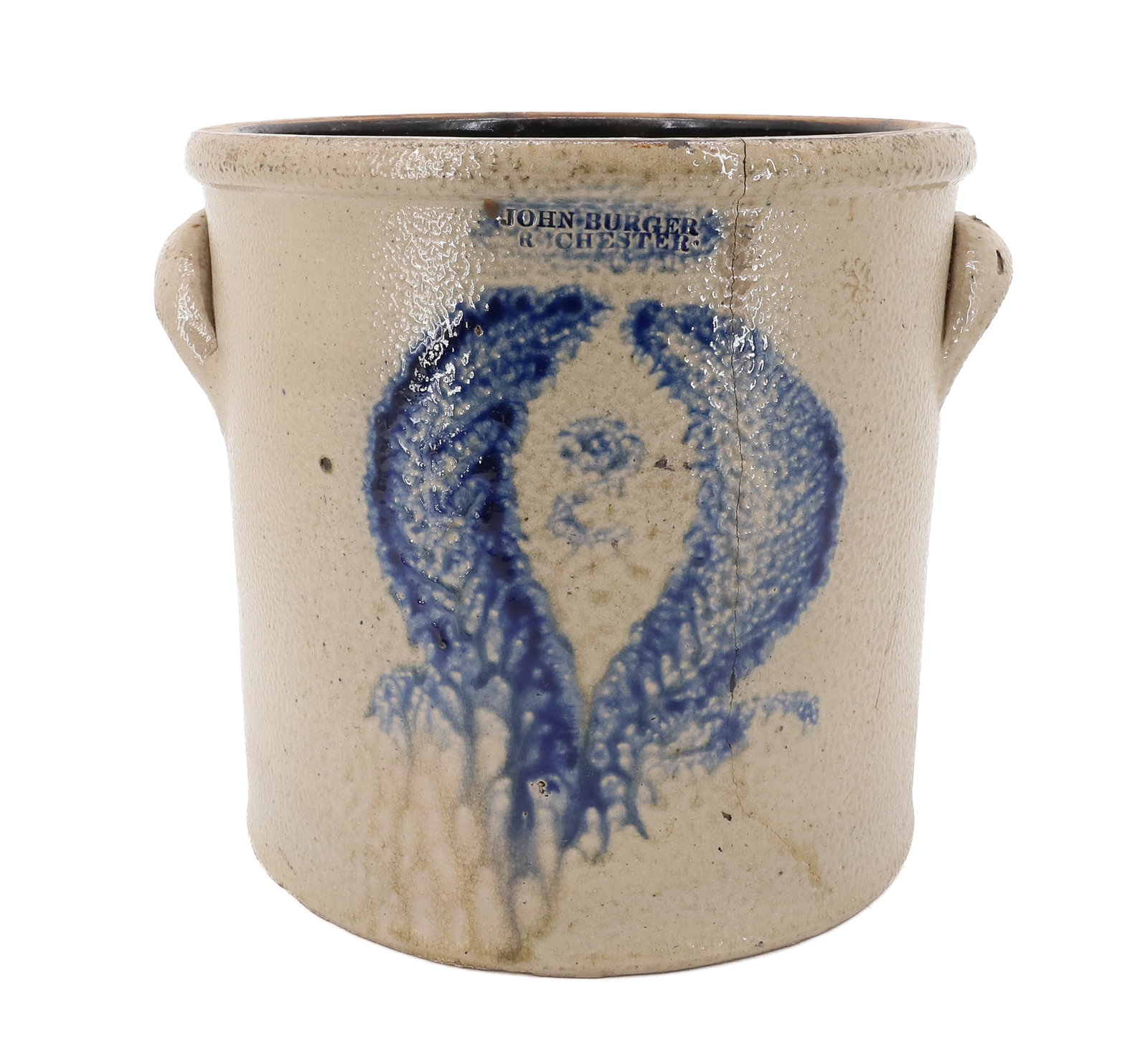 ROCHESTER, NY BLUE DECORATED CROCK (1 of 7)