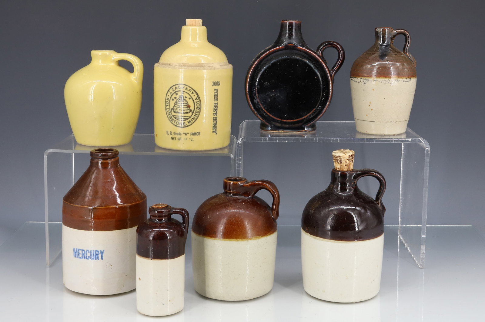 LOT OF MINIATURE STONEWARE JUGS (1 of 4)