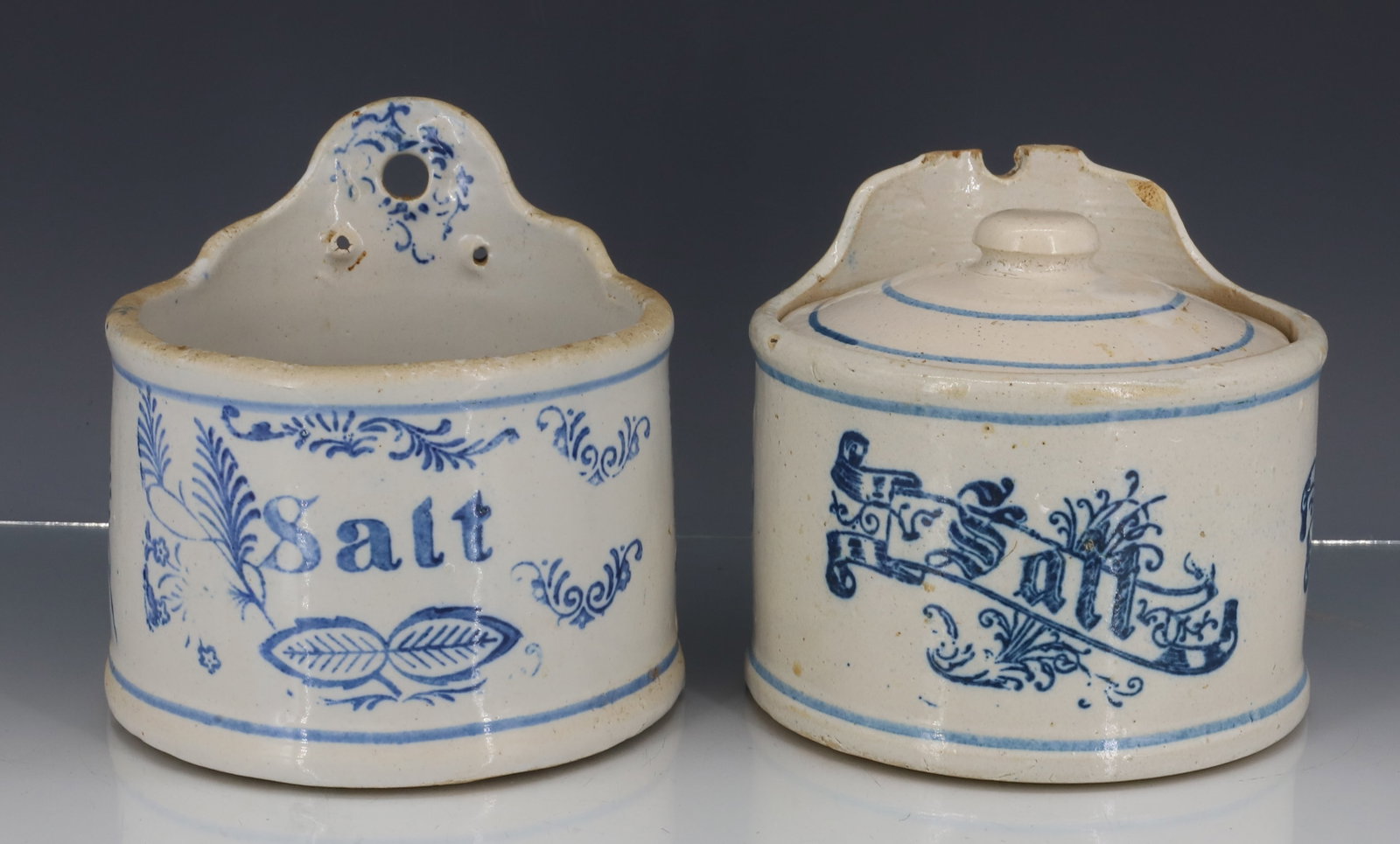 (2) STONEWARE HANGING SALT CROCKS (1 of 6)