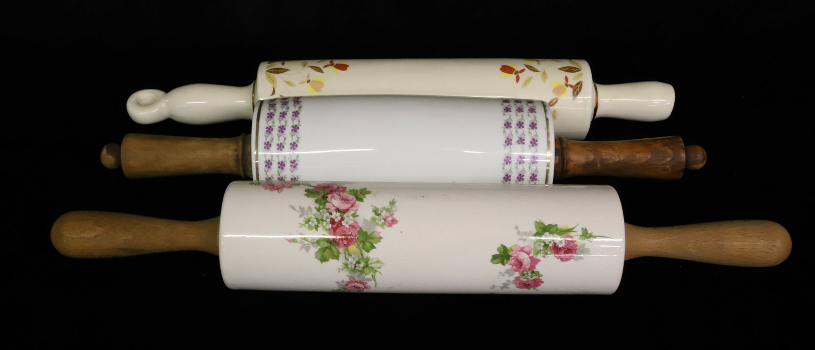 (3) CERAMIC DECORATED ROLLING PINS (1 of 4)