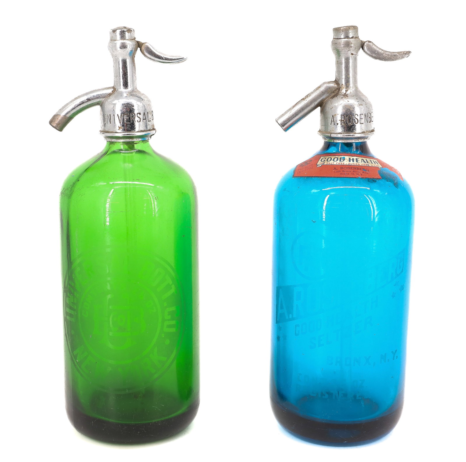 (2) COLORED SELTZER BOTTLES (1 of 6)