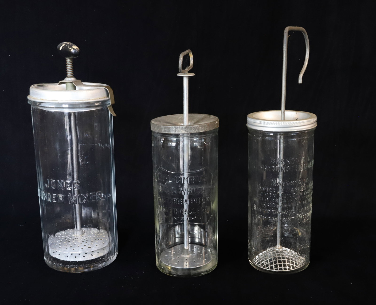 (3) VINTAGE GLASS MIXER / BEATERS (1 of 8)