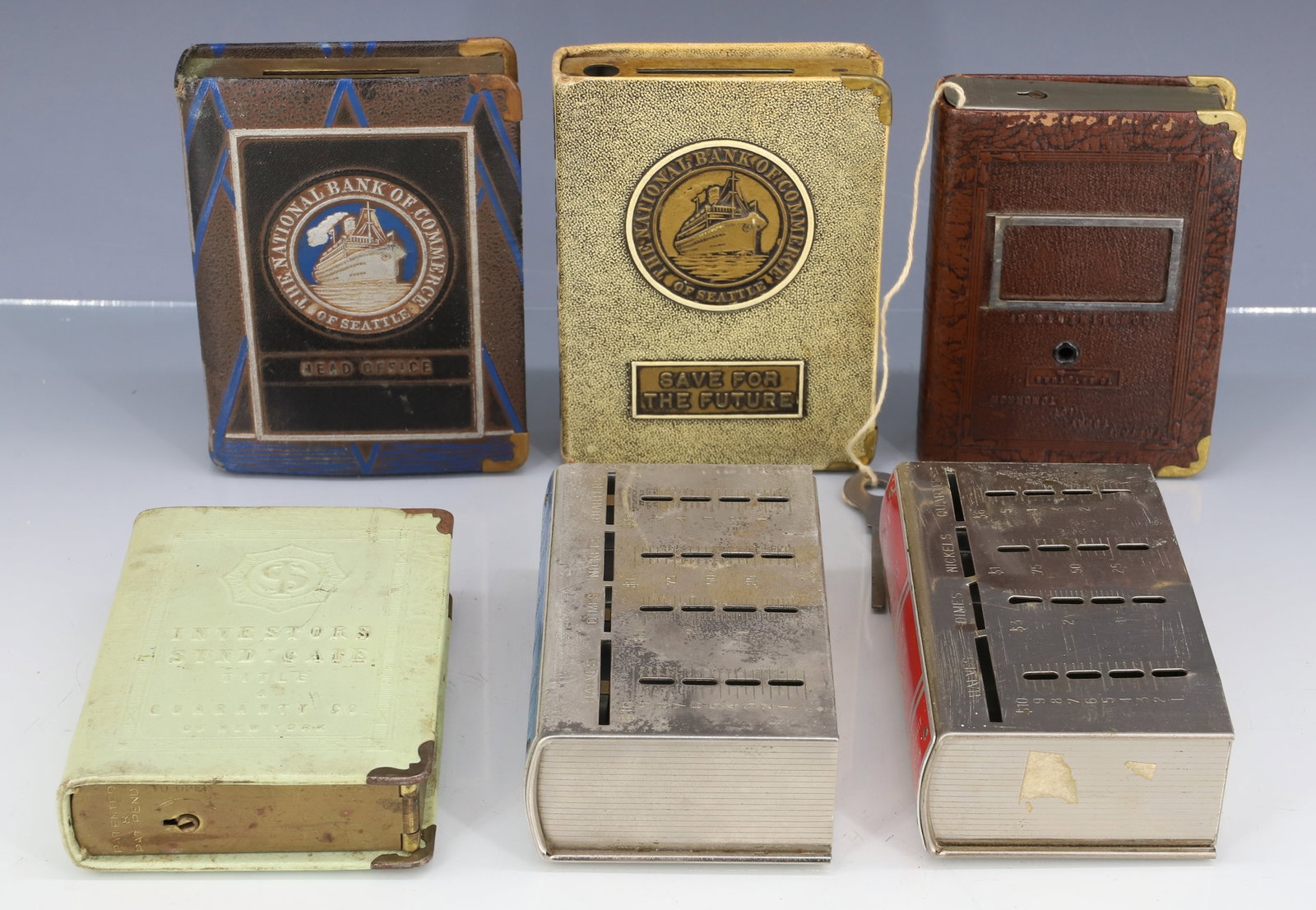 (6) VINTAGE BOOK BANKS (1 of 4)