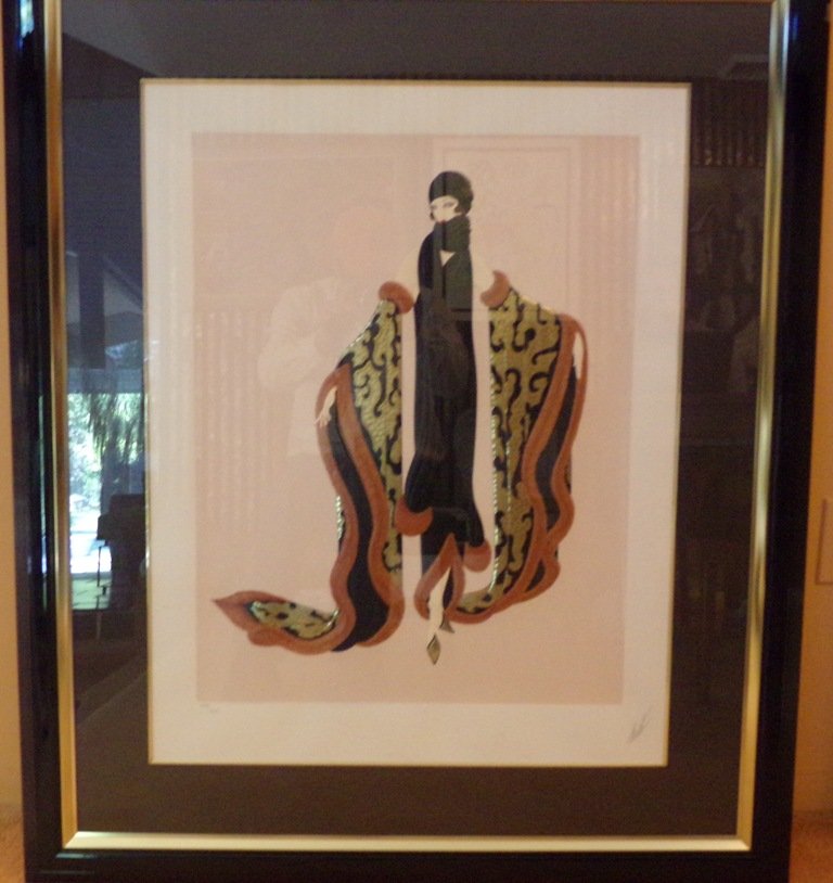 ERTE: Romain "Erte" De Tirtoff. "Fox Fur" #233/300 20"x26" Serigraph