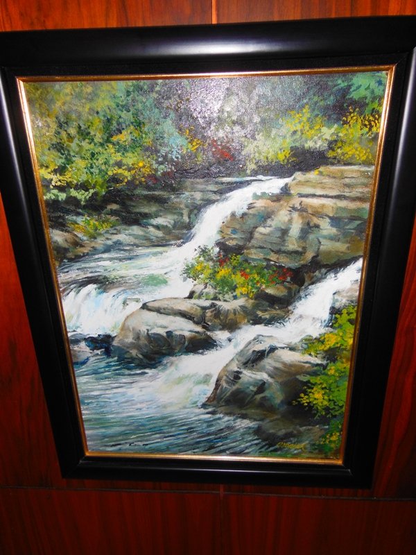 Leon Tadrick: Leon Tadrick Oil on canvas " Waterfalls" 18"x24"