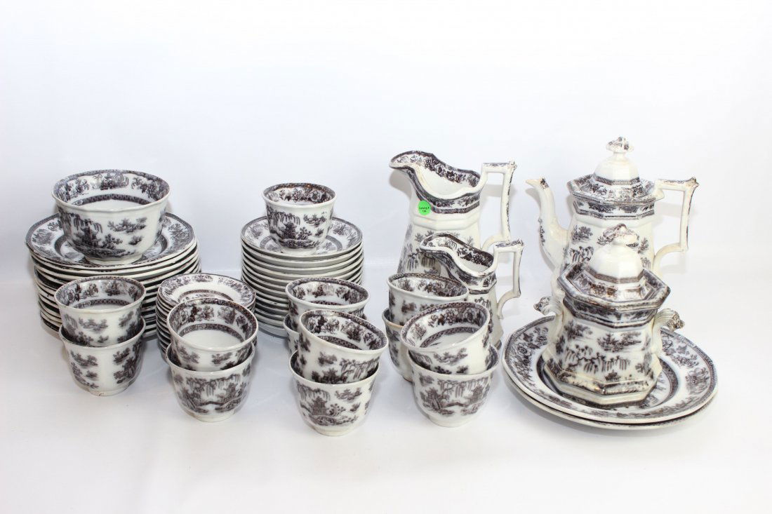 45 PC LOT OF IRONSTONE: MULBERRY PATTERN
