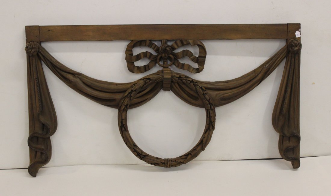 CARVED WOOD WINDOW CORNICE: 47"X 25 1/2"