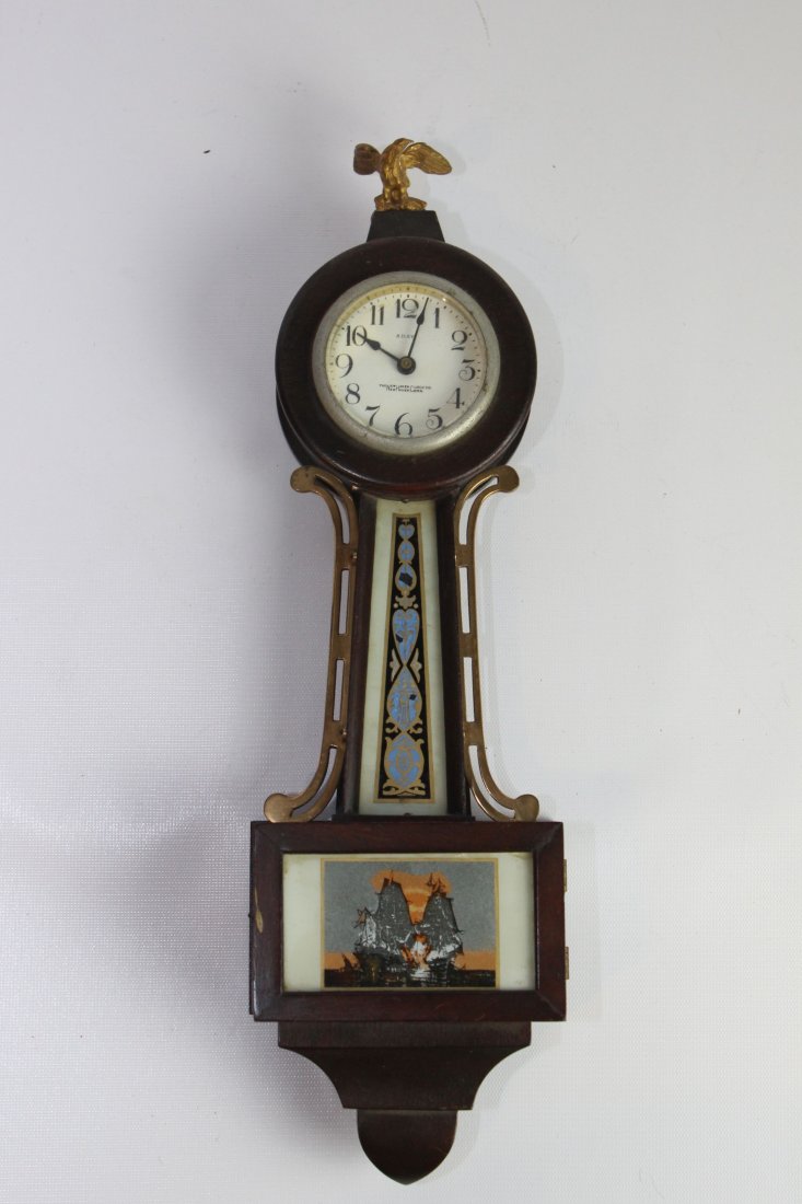 NEW HAVEN BANJO CLOCK: 8 DAY MOVEMENT 17" X 5"