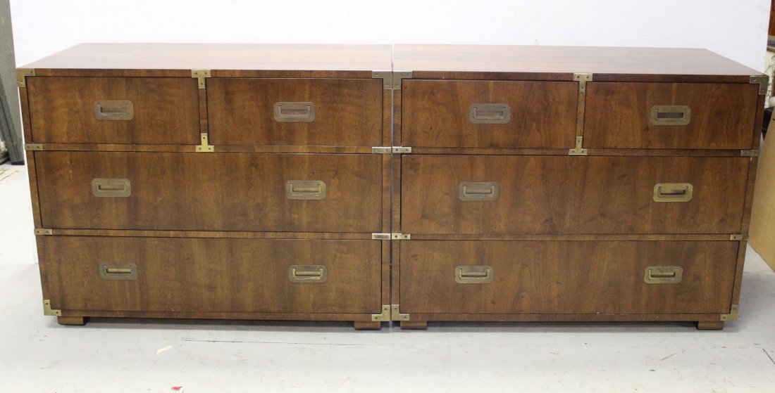 PR. HENREDON CAMPAIGN CHESTS: BRASS HARDWARE 2 OVER 2 DRAWERS 28"X39"X19"