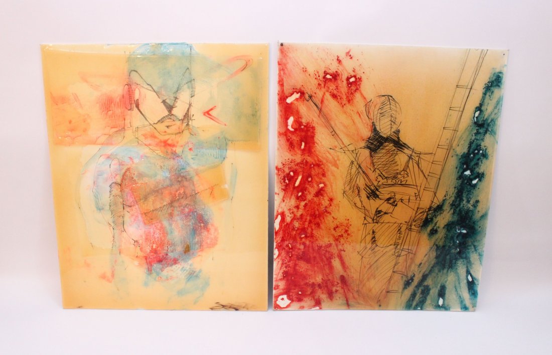 PR. SERIENO JACOB'S: MIXED MEDIUM - BOTH UNTITLED - 16"X20"