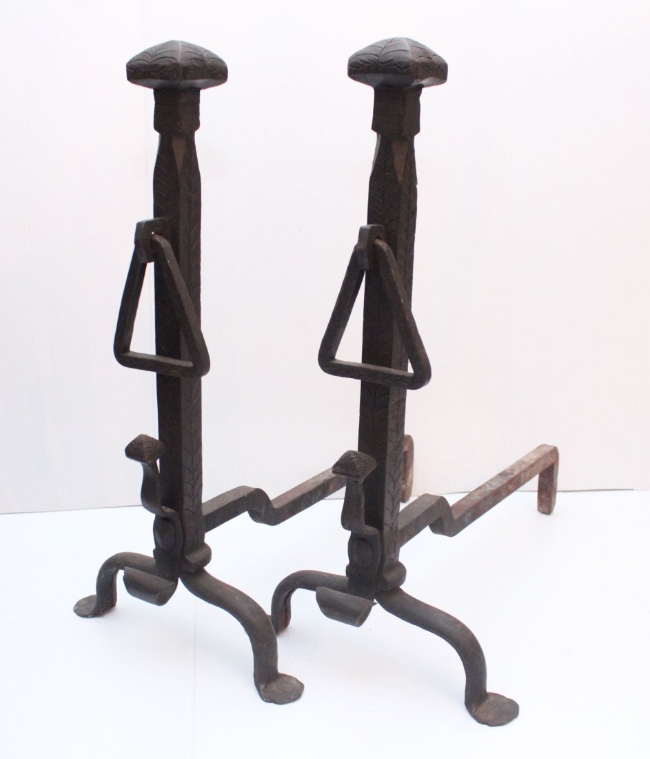 PR. ARTS AND CRAFTS AND-IRONS: IRON ARTS AND CRAFTS AND-IRONS24"X21"