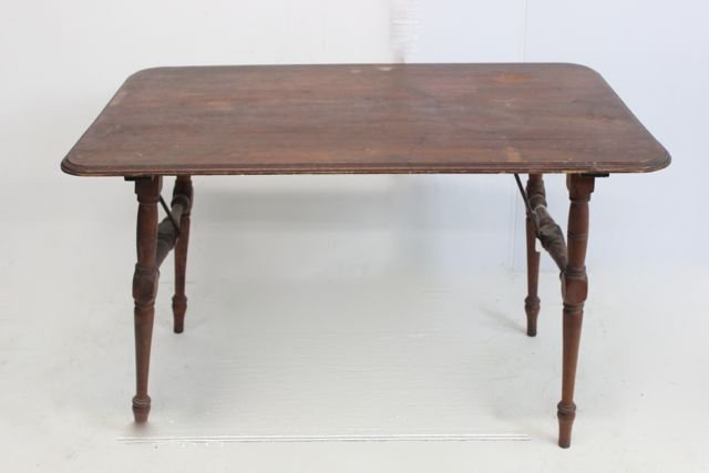 WOODEN SEWING TABLE: COLLAPSABLE EARLY 19TH CENTURY TABLE 42" X 26" X 27"