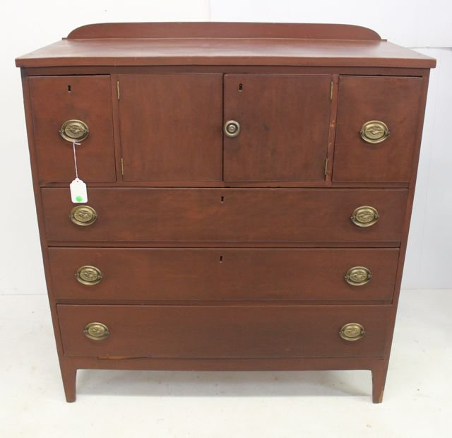 COUNTRY SERVER: HEPPLEWHITE STYLE COUNTRY SERVER - EARLY 19TH CENTURY - ORIGNAL SURFACE - REPLACED BRASSES 43"x19"X46"
