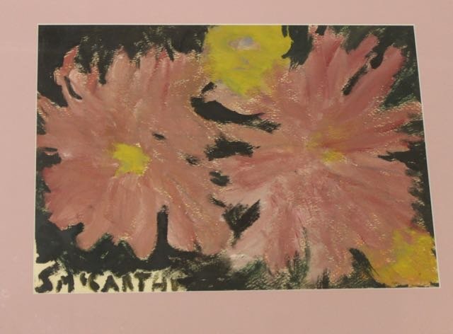 JUSTIN MCCARTHY: WATERCOLOR, SIGNED LOWER LEFT, FLORAL. 10.5" X 14.5"