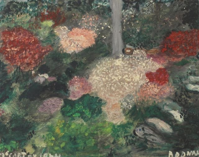 JUSTIN MCCARTHY: OIL ON ARTIST BOARD SIGNED AND DATED 1964 LOWER LEFT "FLORAL". 16" X 20