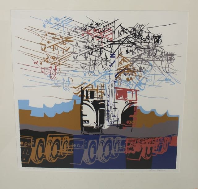STAN KAPLAN MIXED MEDIA: TITLED " COAST TO COAST " # 6/50 - SIGNED LOWER RIGHT 20"X20"