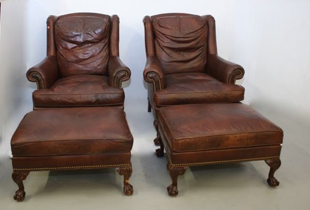 PR. HICKORY LEATHER ARM CHAIRS (1 of 6)