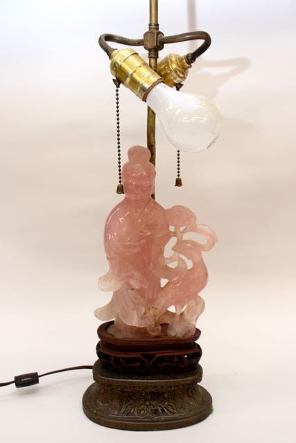 CHINESE ROSE QUARTZ LAMP (1 of 4)