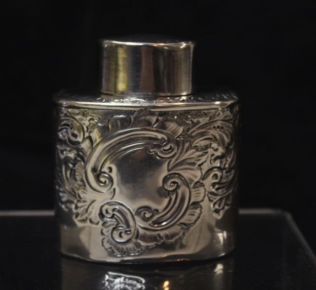STERLING SILVER TEA CADDY (1 of 3)