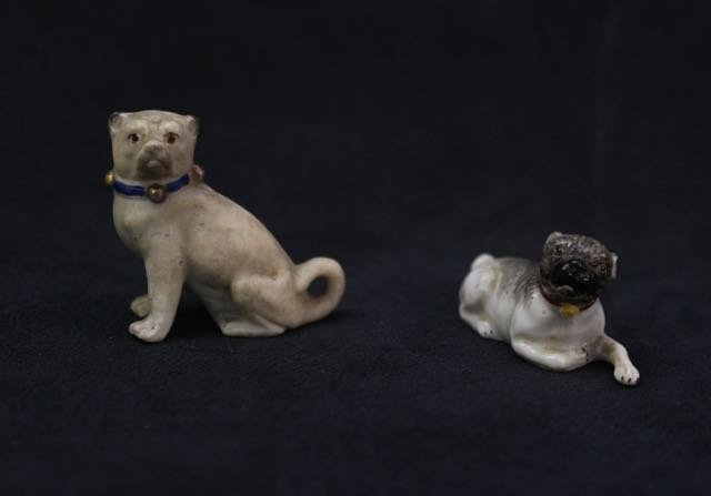 (2) DRESDEN PUG FIGURINES (1 of 5)