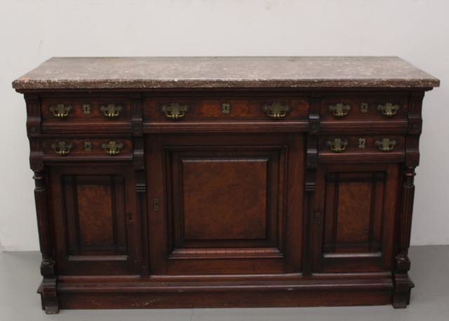 VICTORIAN MARBLE TOP SIDEBOARD (1 of 7)