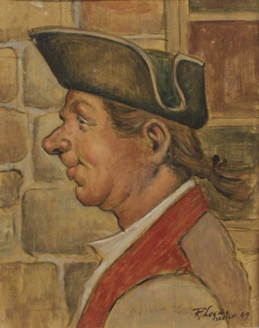 R. LOGAN O/B: R. LOGAN SIGNED LOWER RIGHT DATED '69 OF COLONIAL GENTLEMAN Dimensions:16"X20"