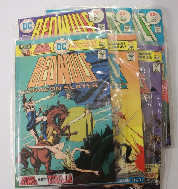 DC COMIC BOOK GROUP: 6 - "BEOWULF" COMIC BOOKS BY "DC" - ALL .25 CENT