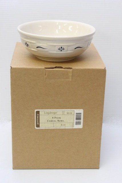 Longaberger Pottery: (4) Woven Traditions Cereal Bowls