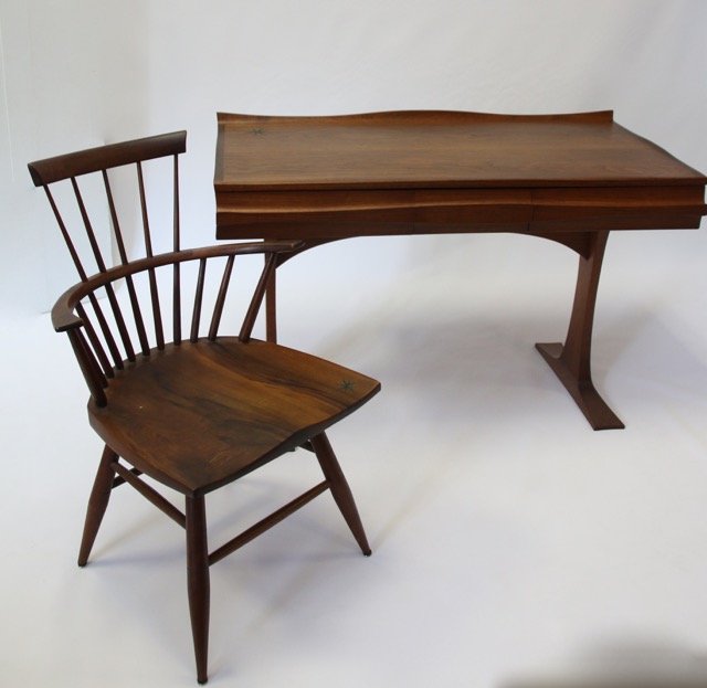 ROBERT WHITLEY TRESTLE DESK AND CHAIR (1 of 10)
