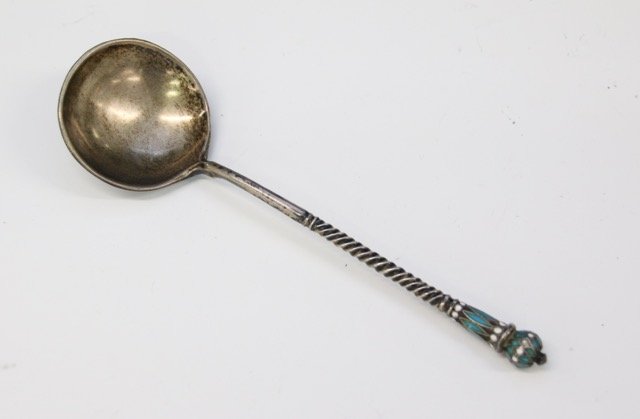 STERLING SILVER ENAMELED SPOON (1 of 4)