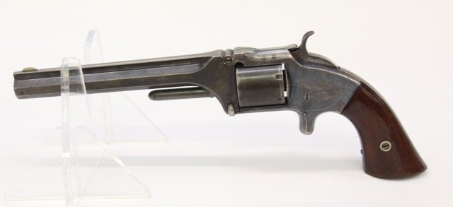 CIVIL WAR SMITH AND WESSON #2 ARMY REVOLVER: BARREL STAMPED SMITH AND WESSON, SPRINGFIELD MASS - SER# 26279 - OVERALL 35-40% BLUING Dimensions: