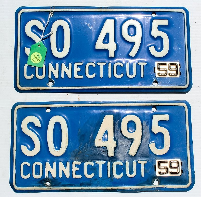 PR. CONNECTICUT LICENSE PLATES (1 of 2)