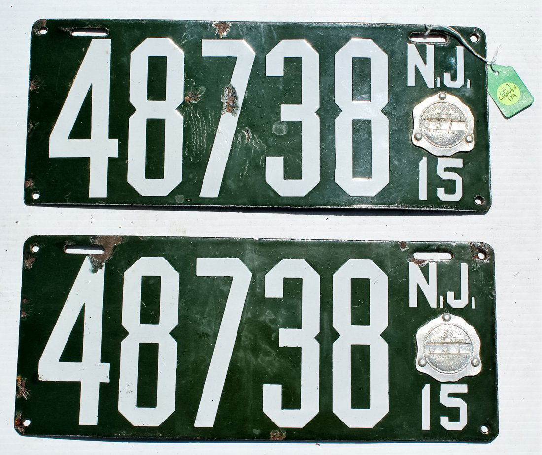 ANTIQUE NEW JERSEY LICENSE PLATE LOT (1 of 4)