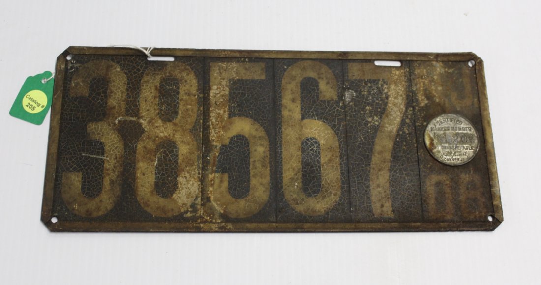EARLY ANTIQUE NEW JERSEY  LICENSE PLATE (1 of 3)