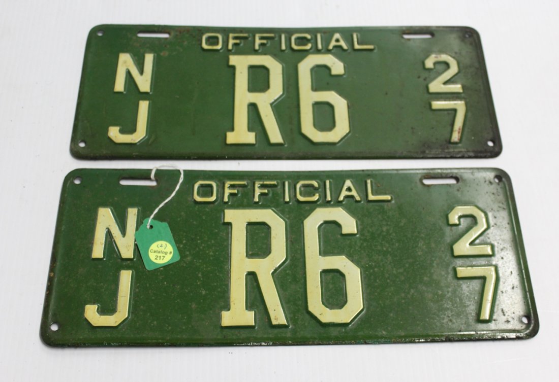 ANTIQUE NEW JERSEY LICENSE PLATE LOT (1 of 2)