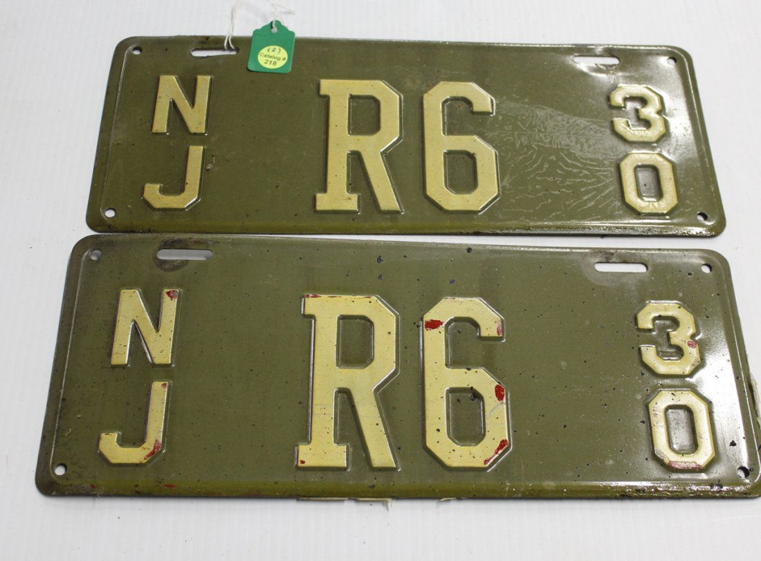 ANTIQUE NEW JERSEY LICENSE PLATE LOT (1 of 2)