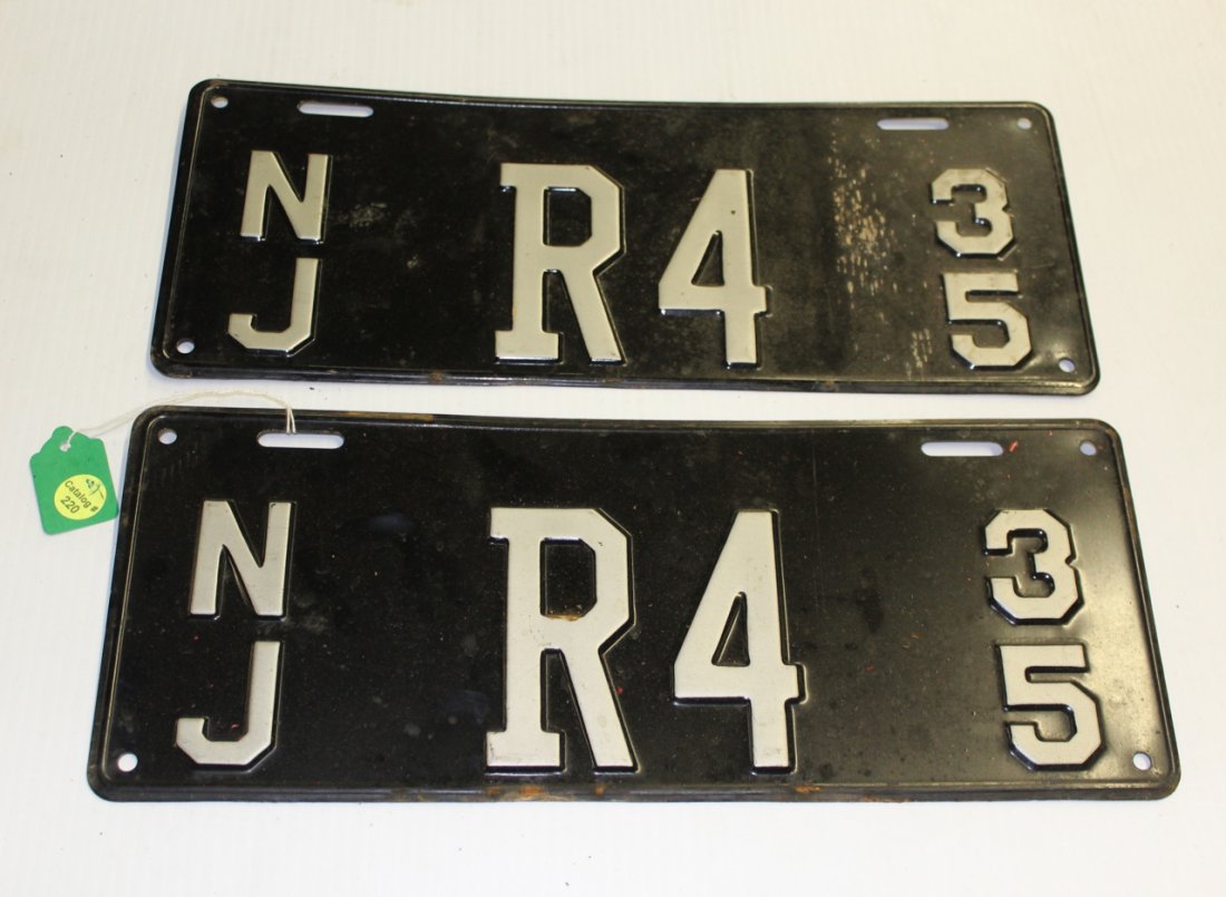 ANTIQUE NEW JERSEY LICENSE PLATE LOT (1 of 2)