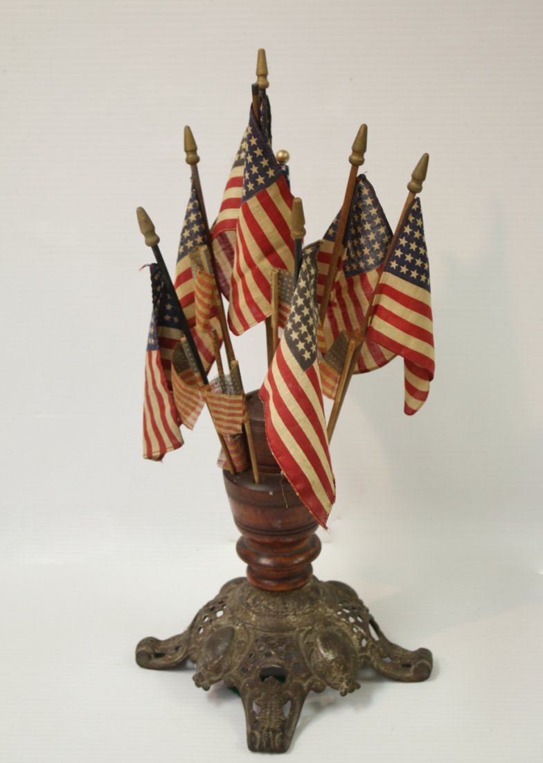 WOODEN AND CAST IRON FLAG HOLDER (1 of 4)