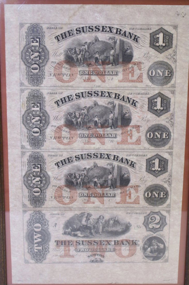 SHEET OF SUSSEX COUNTY BANK NOTES (1 of 4)