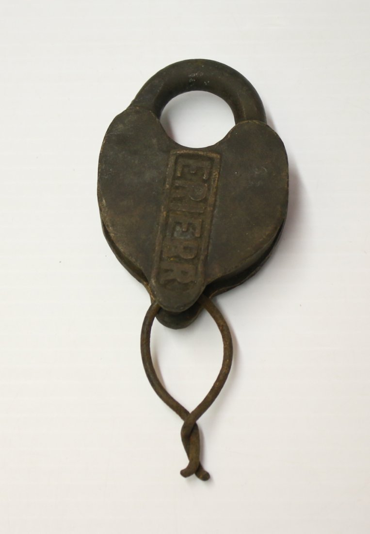 EARLY BRASS RAILROAD LOCK (1 of 3)