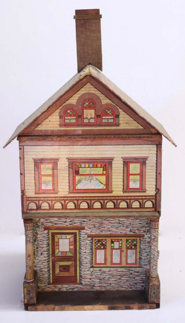 ANTIQUE WOODEN DOLL HOUSE (1 of 4)
