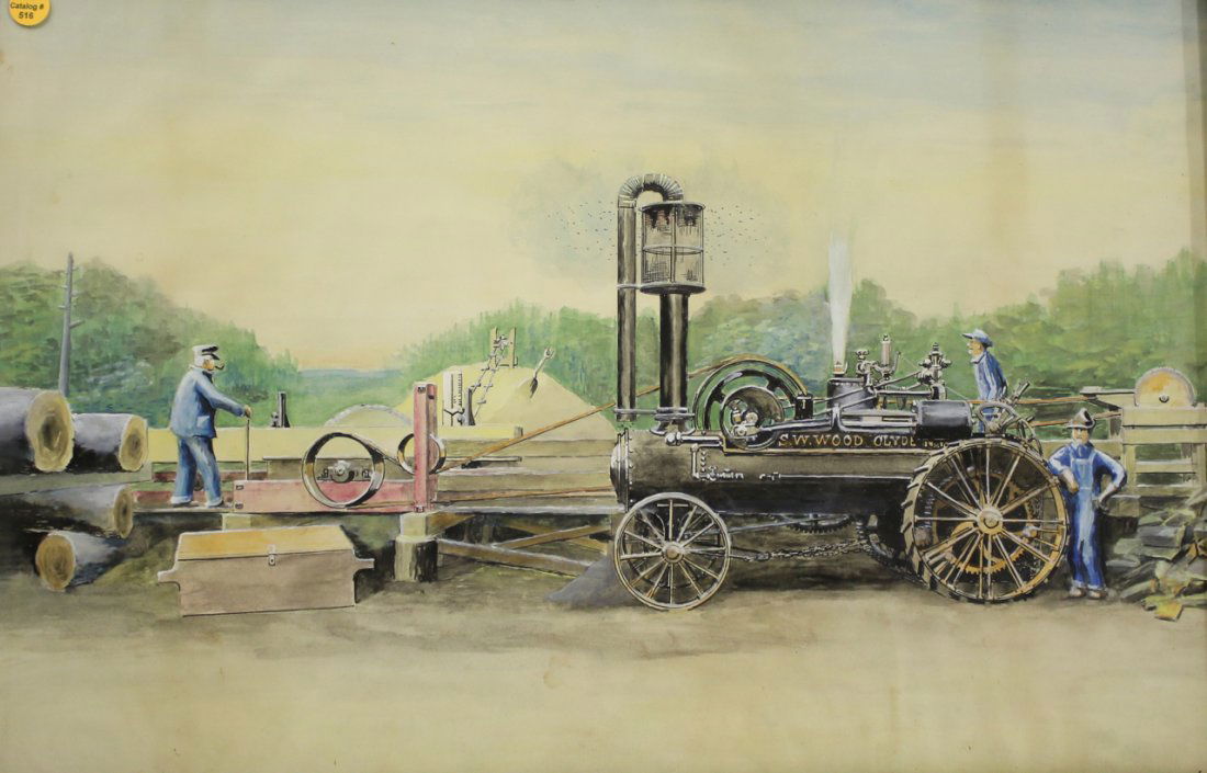 S.W. WOOD CYCLE ENGINE PRINT (1 of 2)